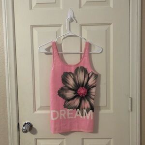 Pink Floral 'Dream' Sequin Tank Top
